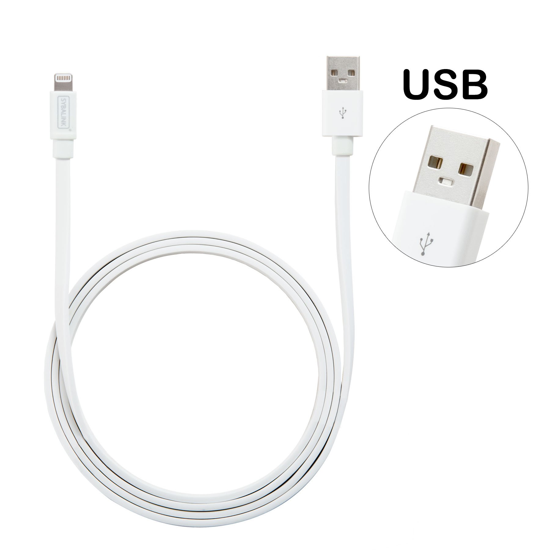 Syba SD-CAB20181 Lightning to USB 2.0 Charging & Data Sync Cable for iPhone iPad iPod - Fast Charging & Reliable Data Transfer for Home Office Travel