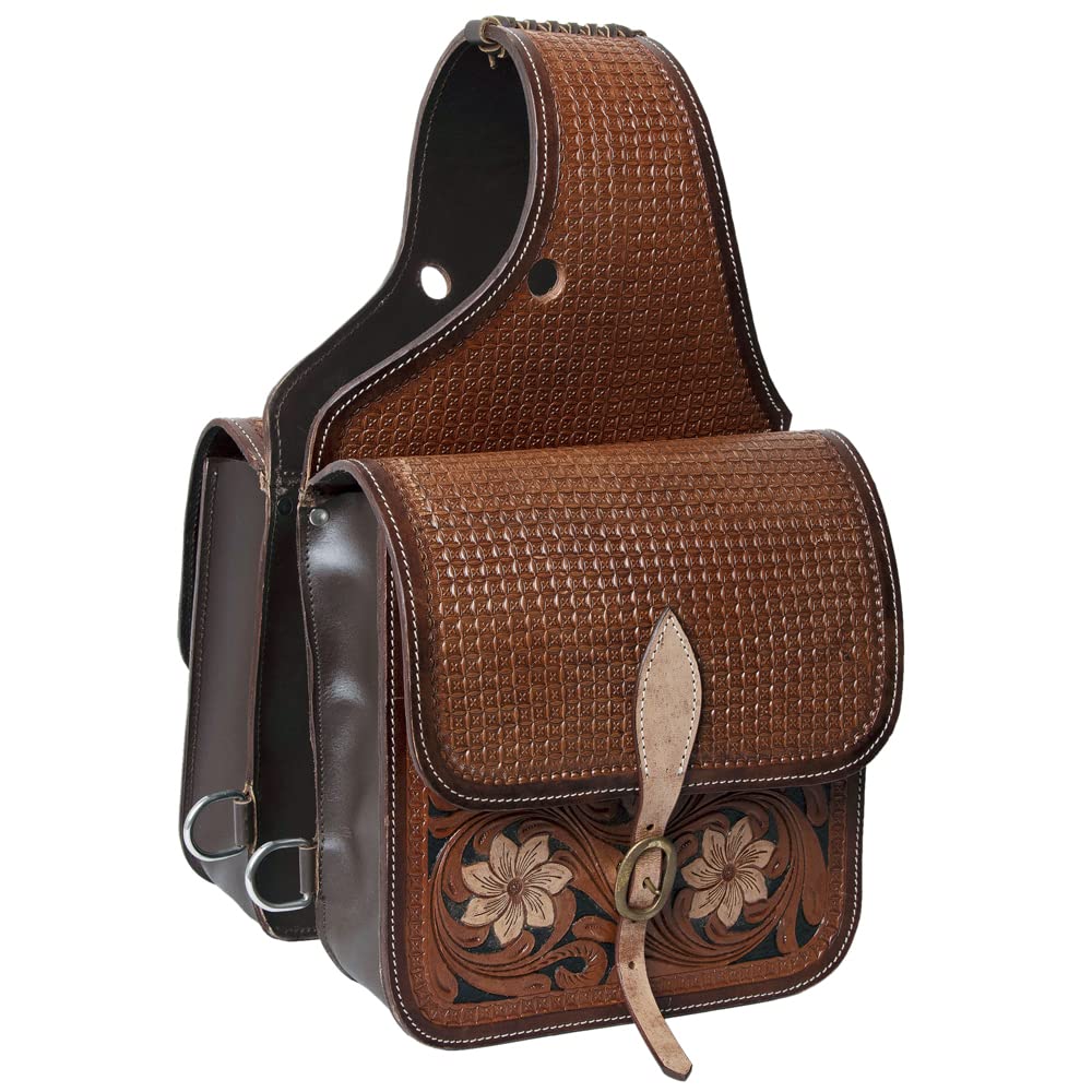 HILASON Heavy Duty Western Leather Horse Saddle Bag for Trail Riding & Biking | Durable Traditional Saddle Pack for Equestrian & Cycling | Perfect for Ranch Work, Horse Shows & Outdoor Adventures