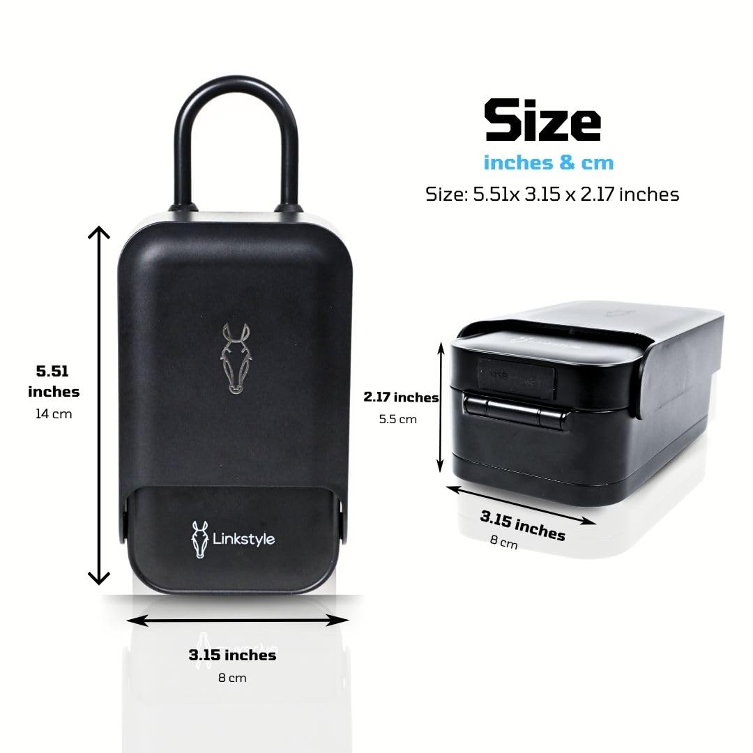 LINKSTYLE Matrix II Smart Lock Box for Keys – Bluetooth Wireless Key Safe with 5 Unlock Modes (Codes, Fingerprint, App, Keycards, Manual Key) for AirBnB Hosts, Realtors & Turo Rentals – Secure Key Storage Solution for Vacation Homes, Rental Properties & Real Estate Showings