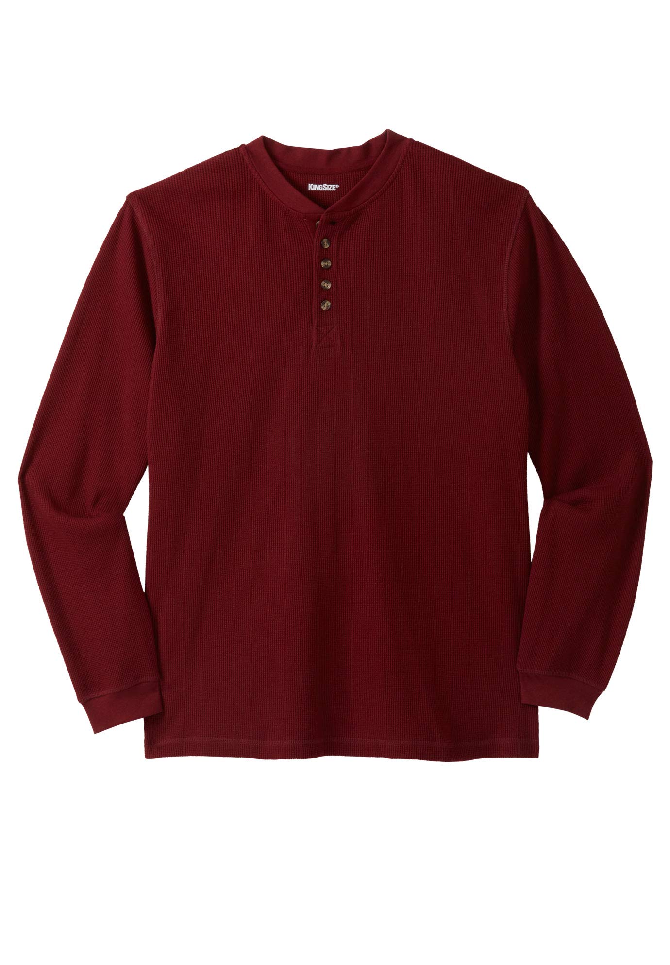 KingSize Men's Big & Tall Waffle-Knit Thermal Henley Shirt - Warm Long Sleeve Underwear Top for Winter Layering & Outdoor Activities