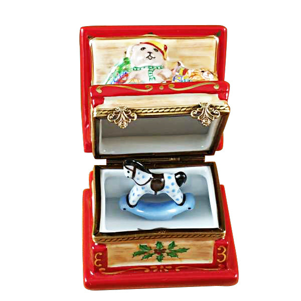 Limoges Christmas Toy Chest - Handcrafted Holiday Storage Box for Kids' Toys & Gifts - Perfect for Christmas Decor & Home Organization