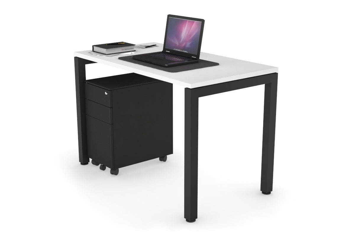 Quadro Square Legs Office Desk - 1000L x 600W Modern Workstation for Home & Office - Perfect for Remote Work, Study & Small Spaces