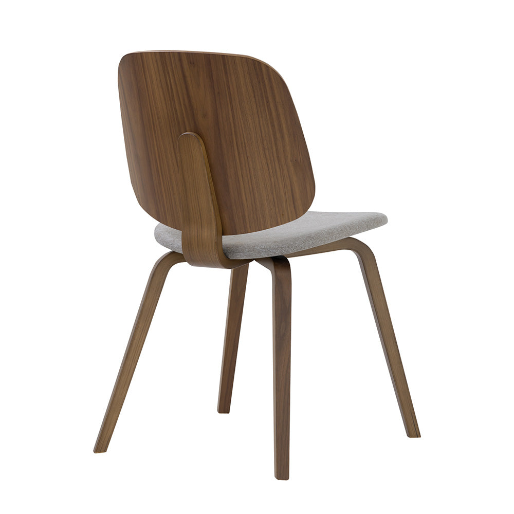 AVARIE Modern Dining Chair - Grey Fabric & Walnut Wood Frame - Comfortable Kitchen, Dining Room, or Office Seating for Home & Restaurant Use