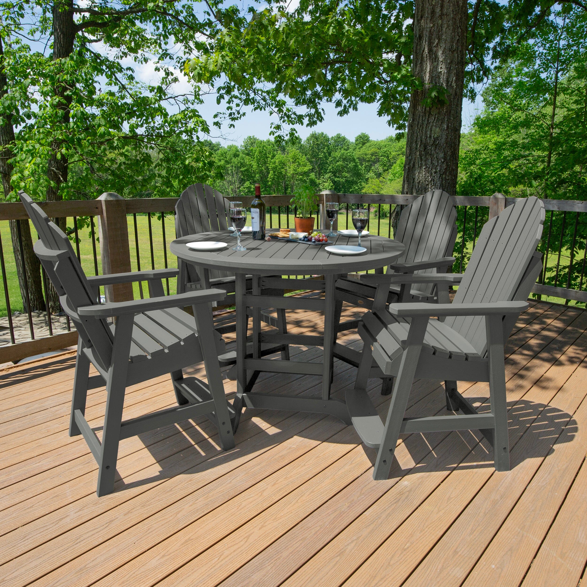 48 Inch Round Counter Height Dining Table Set with 5 Chairs - Perfect for Small Spaces, Kitchens & Breakfast Nooks | Hamilton