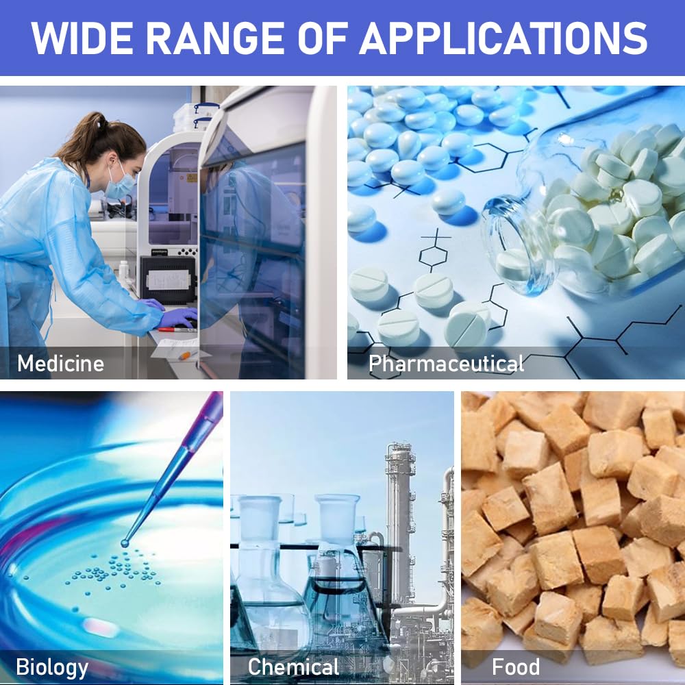 HNZXIB -60℃ Vacuum Freeze Dryer with Pre-Cooling Function | Laboratory Freeze Drying Equipment for Sublimation Drying | Perfect for Drying Fruits, Pharmaceuticals & Biological Samples | Ideal for Research Labs, Food Processing & Medical Applications