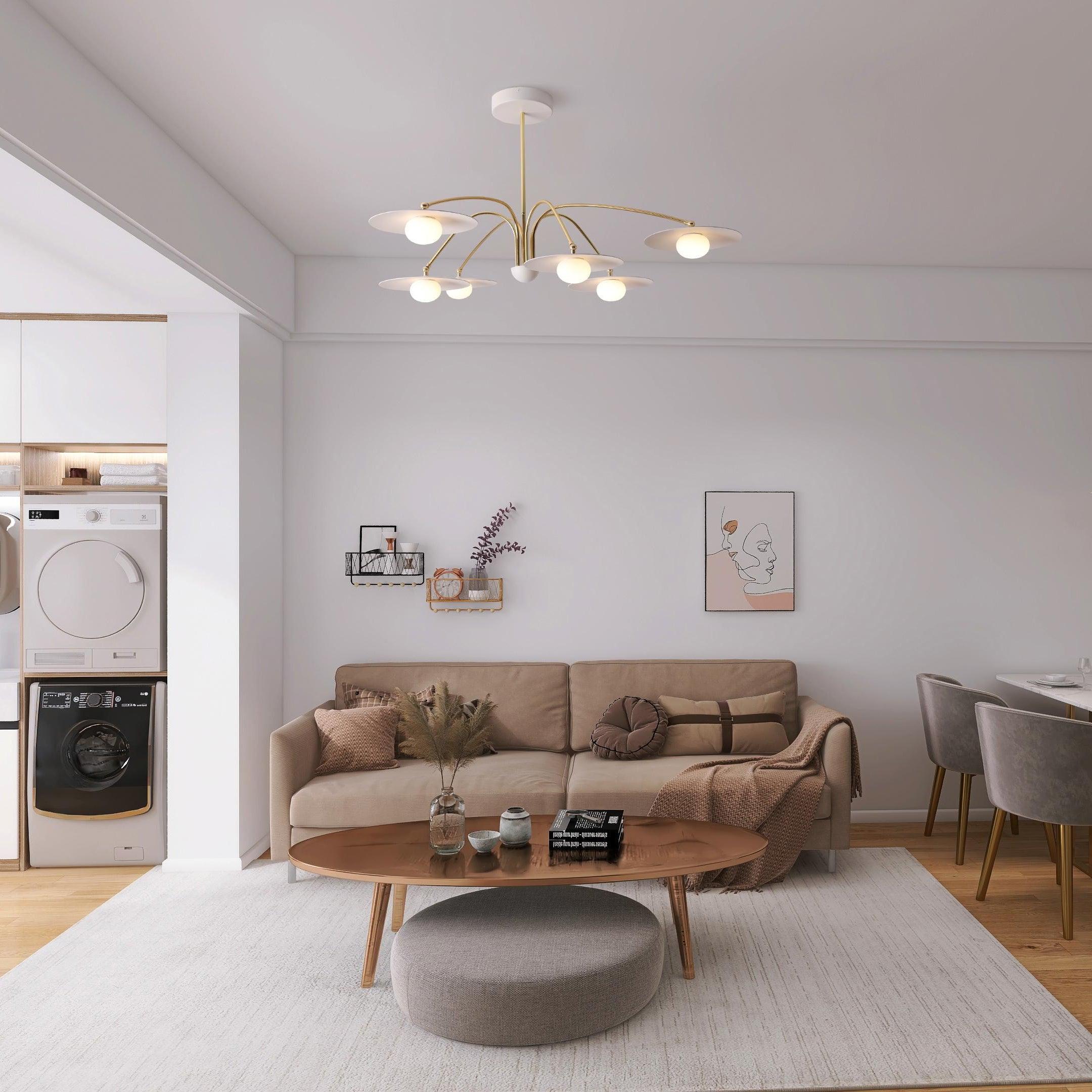 Elegant Champignon Chandelier - Modern Mushroom-Shaped Ceiling Light Fixture for Dining Room, Bedroom & Living Room Decor