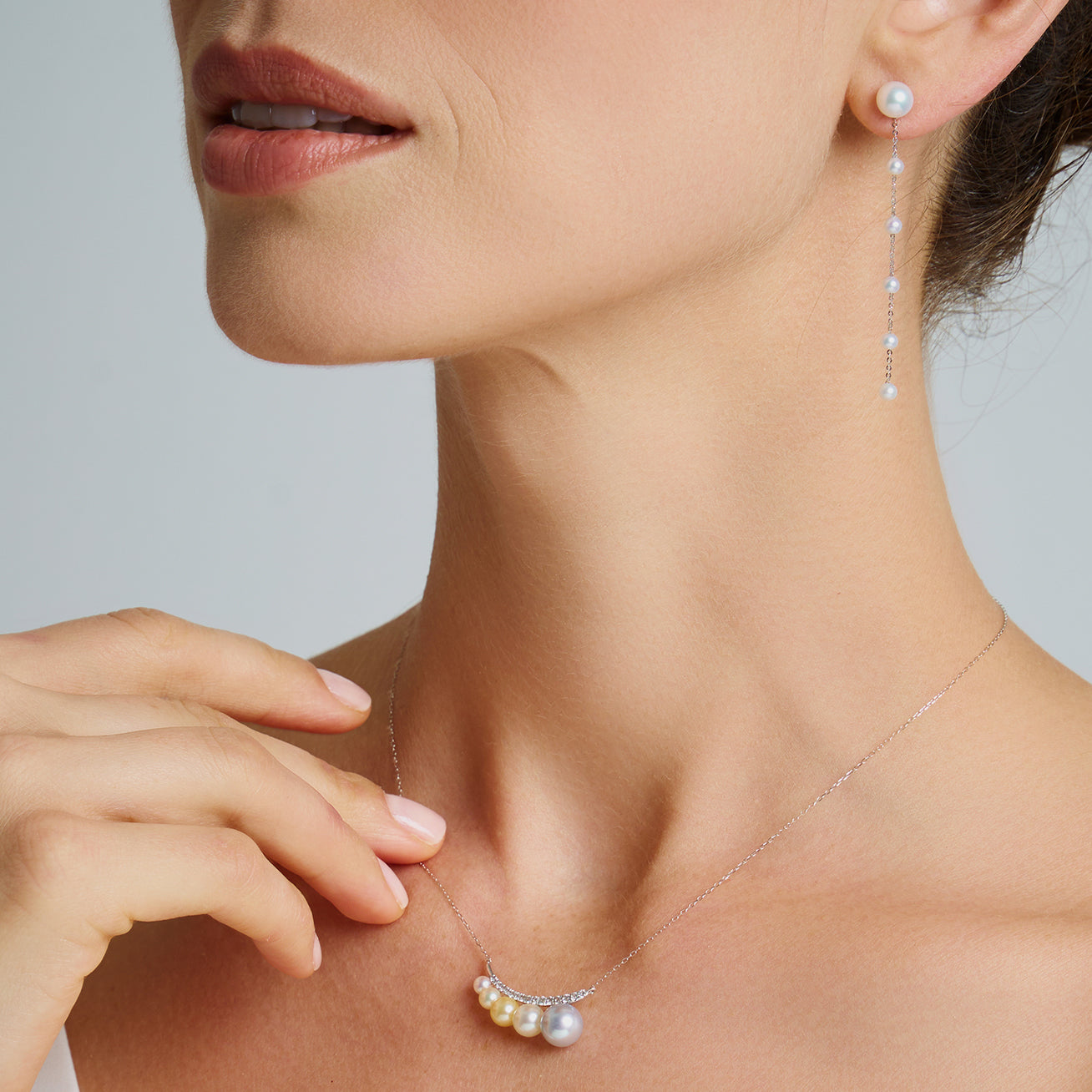 18K Solid Gold Akoya Pearl Necklace for Women - Classic Elegant Jewelry Gift | HARMONY KN00294 | Perfect for Weddings, Anniversaries and Special Occasions