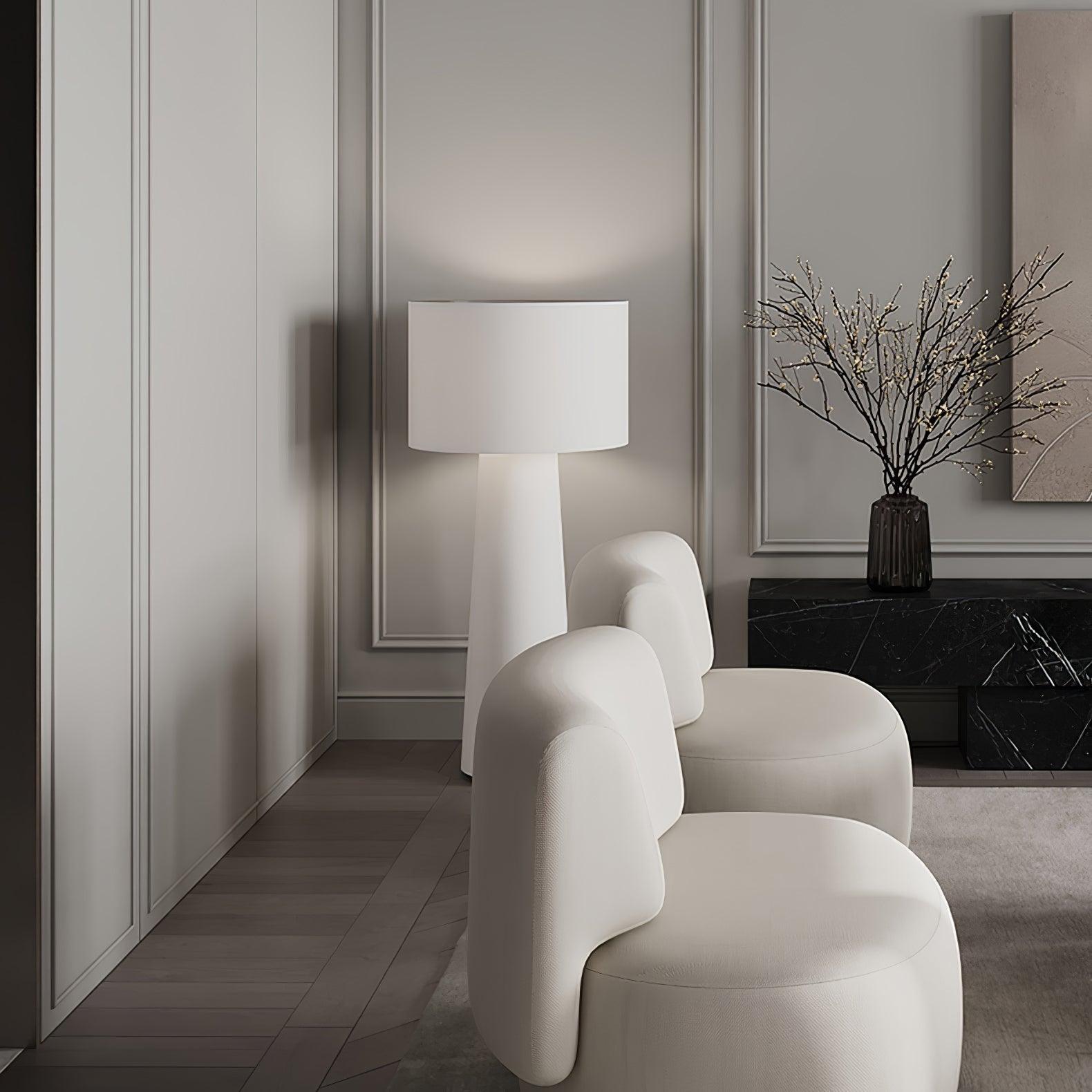 Modern Column Fabric Floor Lamp - Elegant Standing Light for Living Room, Bedroom & Office - Soft Ambient Lighting for Home Decor & Relaxation