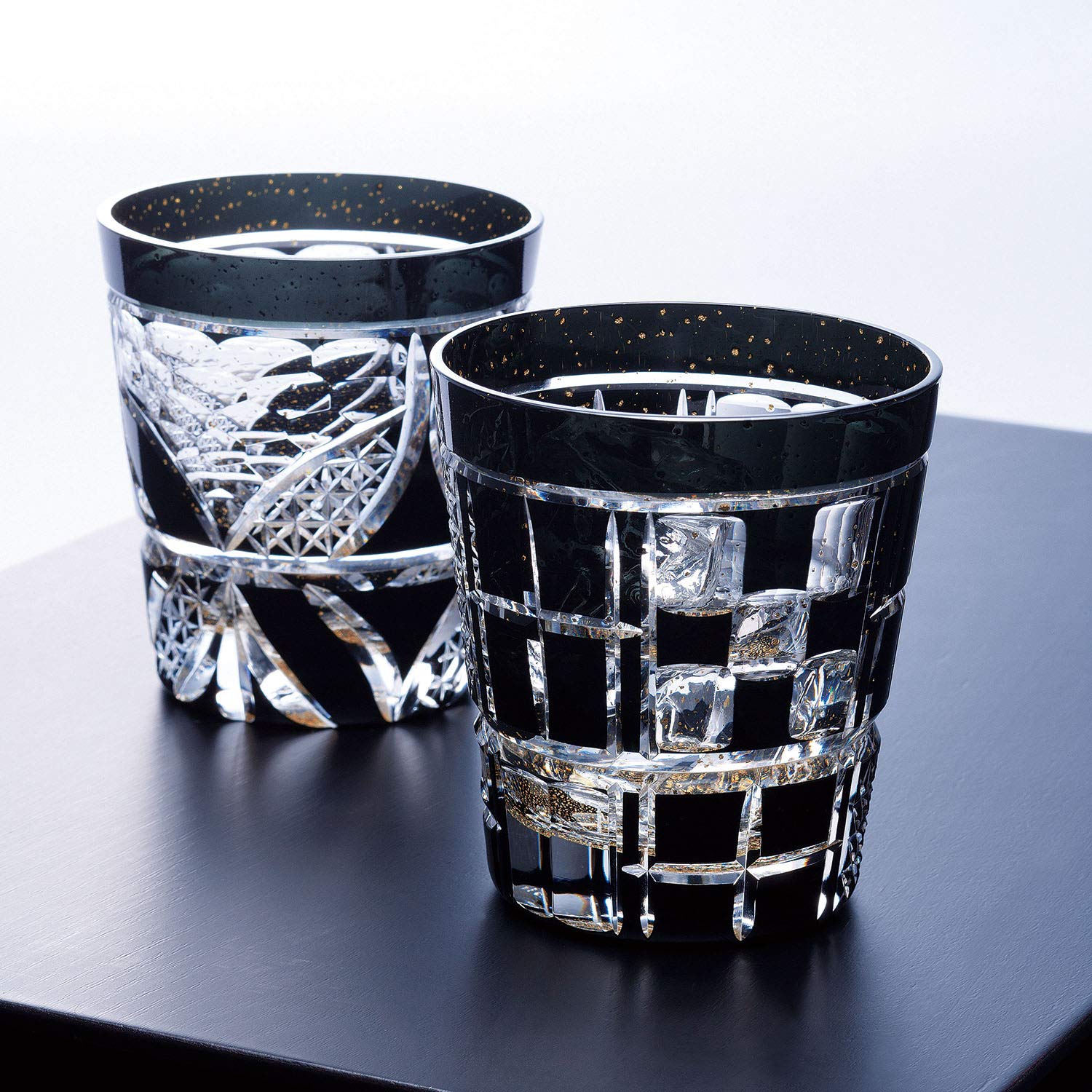 Premium Japanese Black On The Rocks Glass - Toyo Sasaki LSB19751SBK-C616 Whiskey Glass (8.1 fl oz/230ml) - Elegant Barware for Scotch, Bourbon & Cocktails - Perfect for Home Bars & Gift Giving