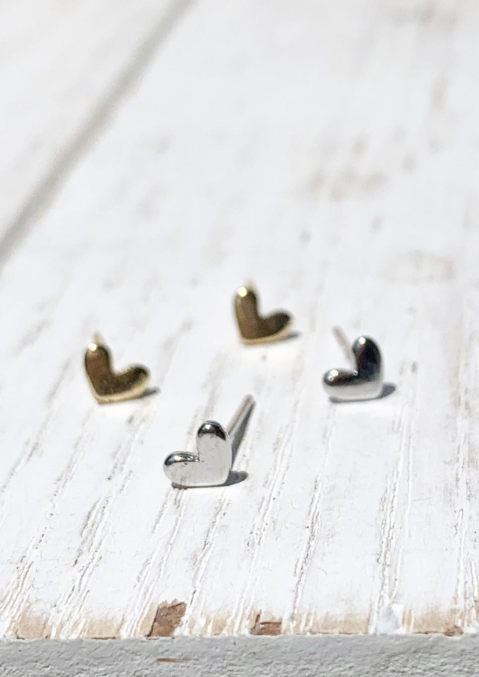 14K Gold Plated Silver Heart Tiny Earrings - Elegant Bridal Party Gifts for Women - Perfect for Weddings, Anniversaries & Special Occasions