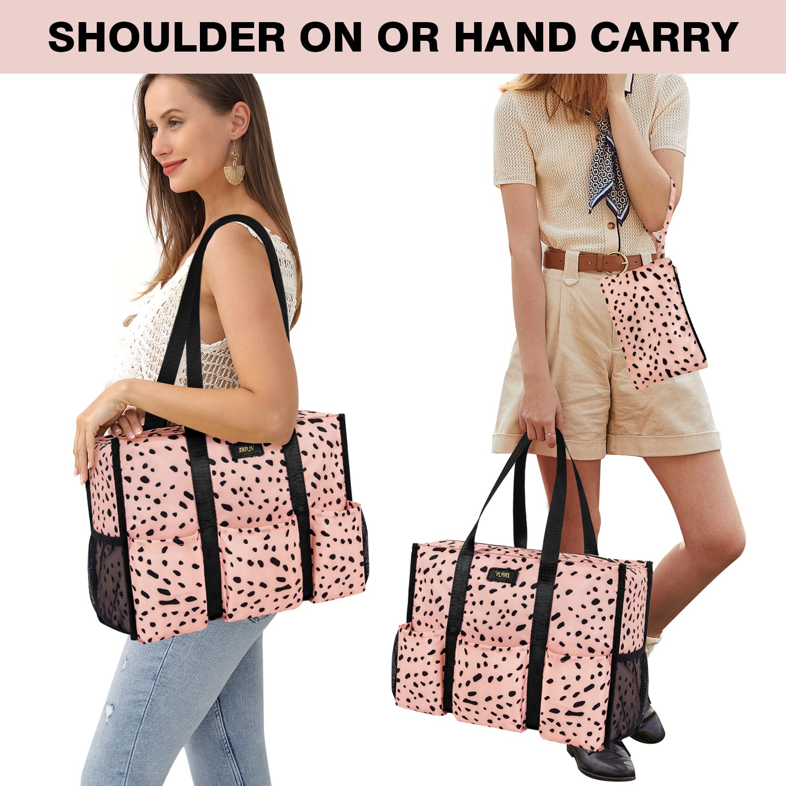 IBFUN 14/24 Pocket Tote Bag for Teachers & Work Women - Durable & Organized for Work & Travel