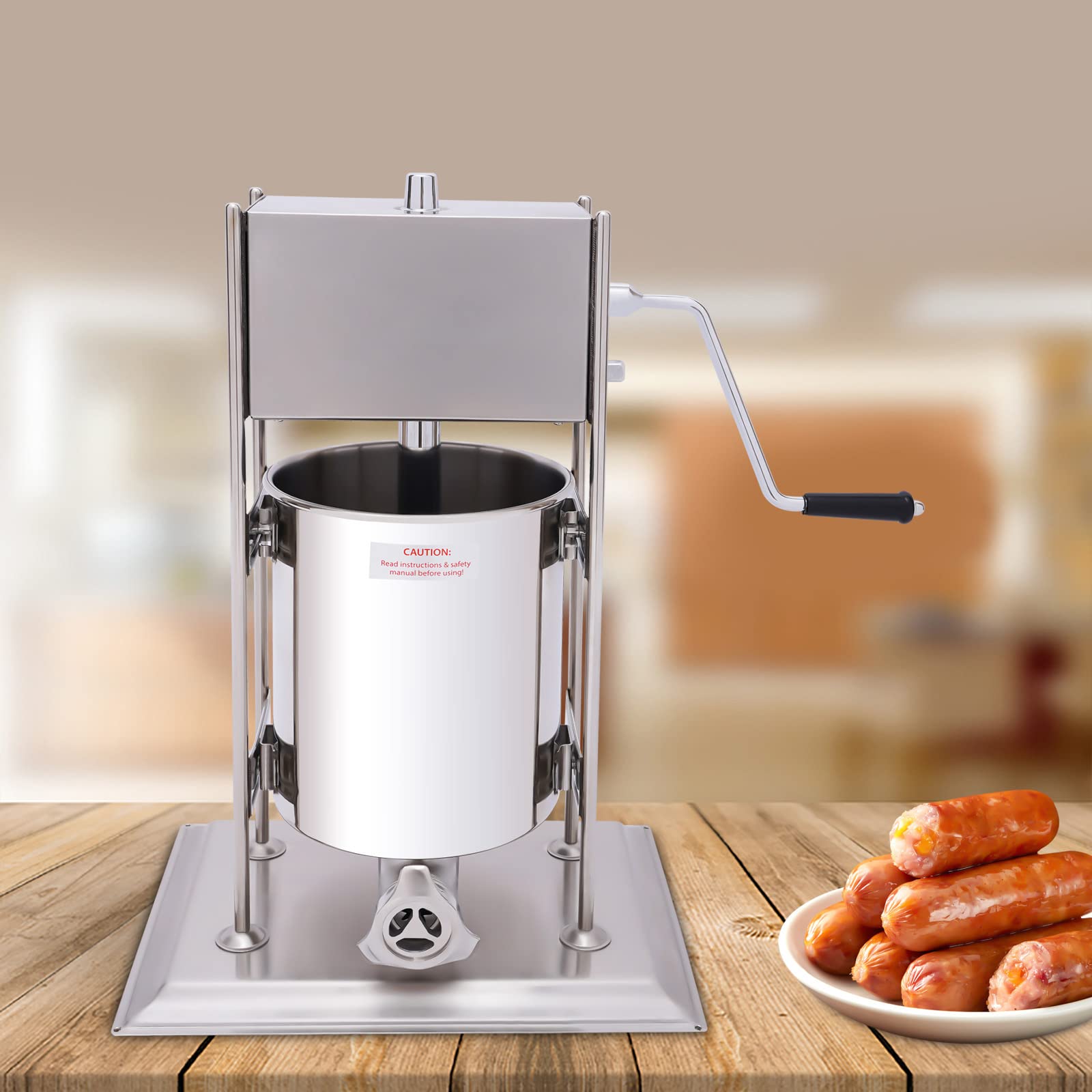 Premium 10L Stainless Steel Sausage Stuffer & Churro Maker - Dual Speed Manual Vertical Sausage Filler Machine for Home & Commercial Use | Perfect for Spanish Churros, Homemade Sausages, and Meat Processing