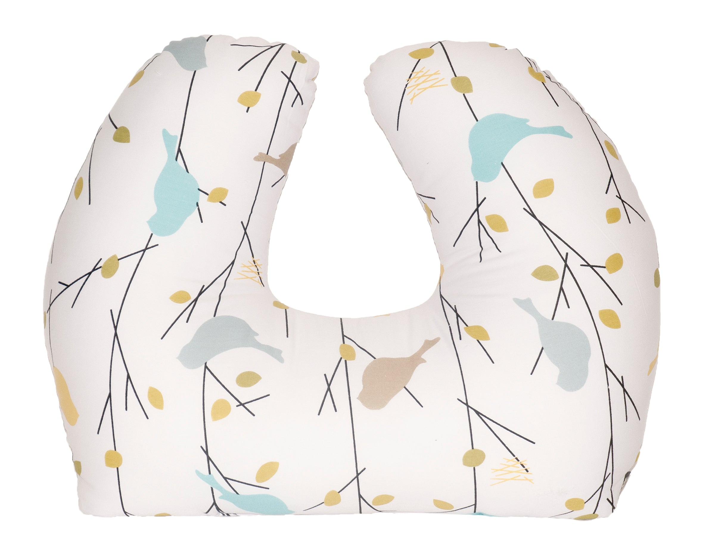 Baby Sitter Nursing and Play Cushion - Soft Earth Tone Bird Design for Newborns & Infants | Perfect for Breastfeeding, Tummy Time & Play