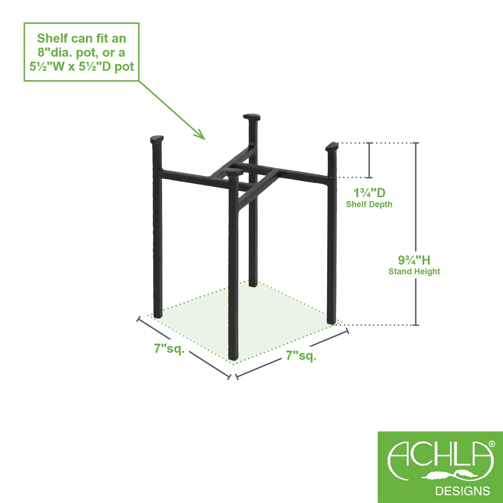 Achla Designs FB-64 Solaria Collection Eileen Plant Stand - Modern Indoor/Outdoor Flower Pot Holder for Patio, Garden & Home Decor