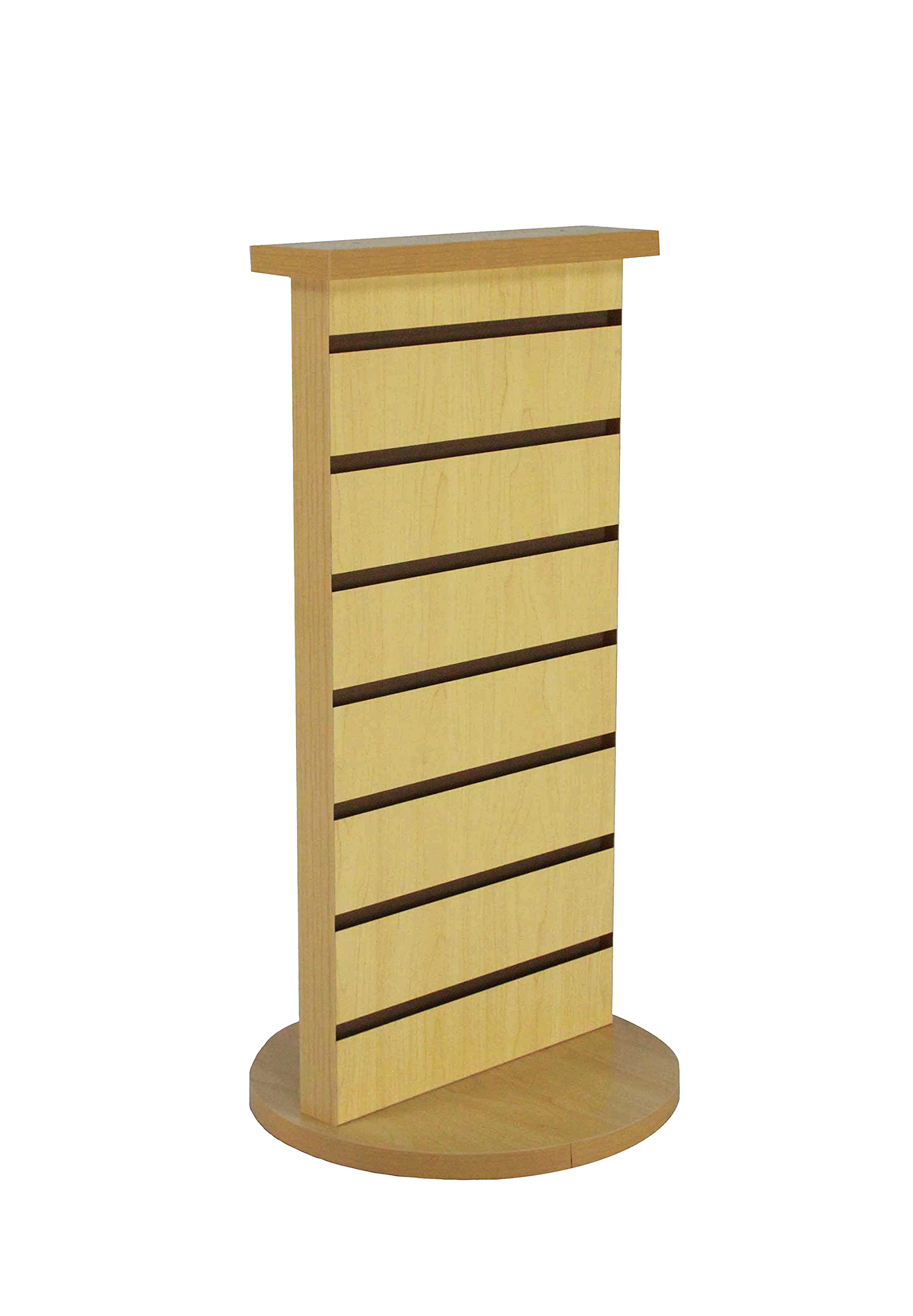 FixtureDisplays® 2-Sided Slatwall Counter Spinner - Premium Maple Wood Display Rack for Jewelry, Watches, Gifts & Retail Merchandise (Model 15592-2D) - Perfect for Boutique Stores, Trade Shows & Retail Displays
