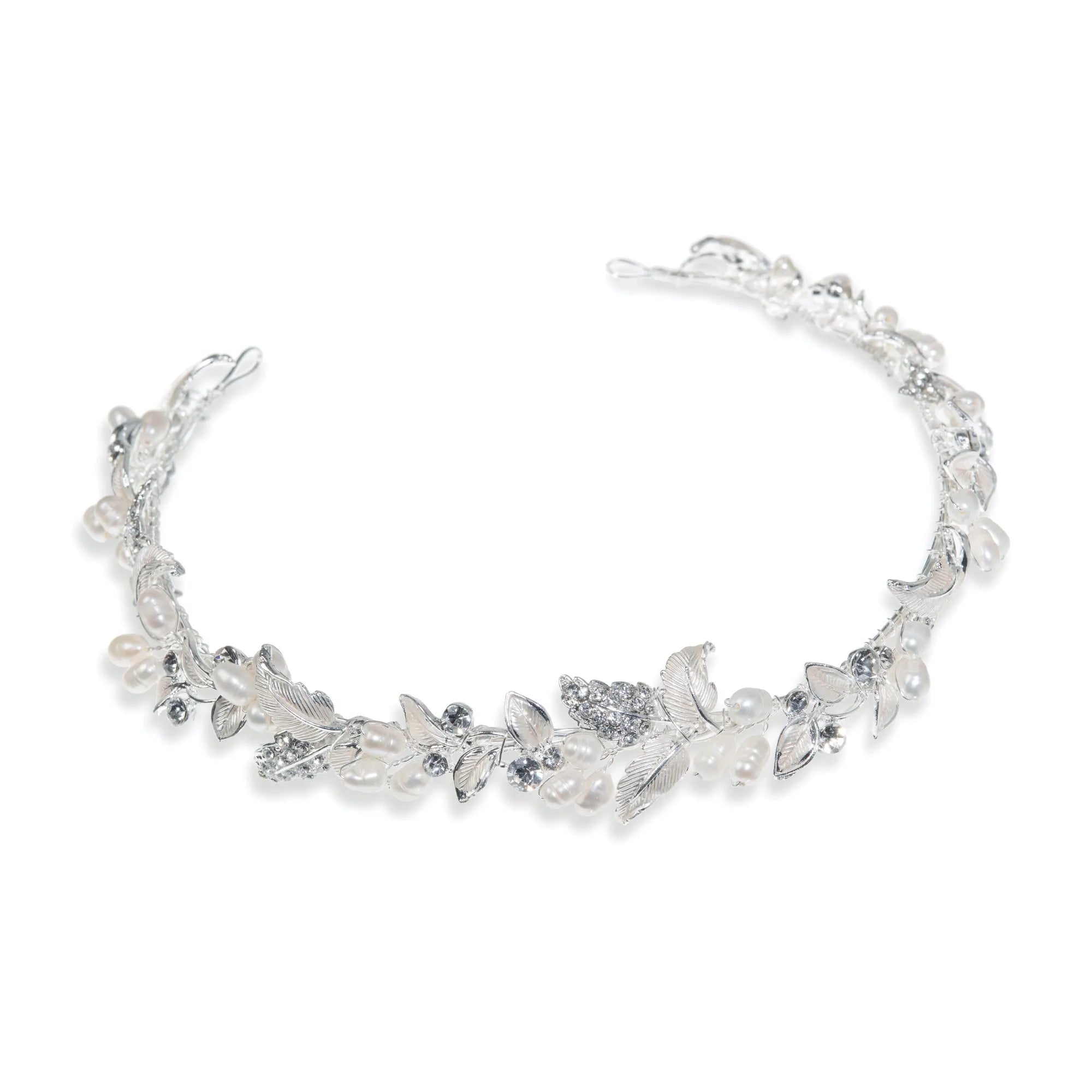 Ivory & Co Silver Bridal Hair Vine with Crystals & Pearls – Elegant Wedding Headpiece for Brides, Bridesmaids & Special Occasions