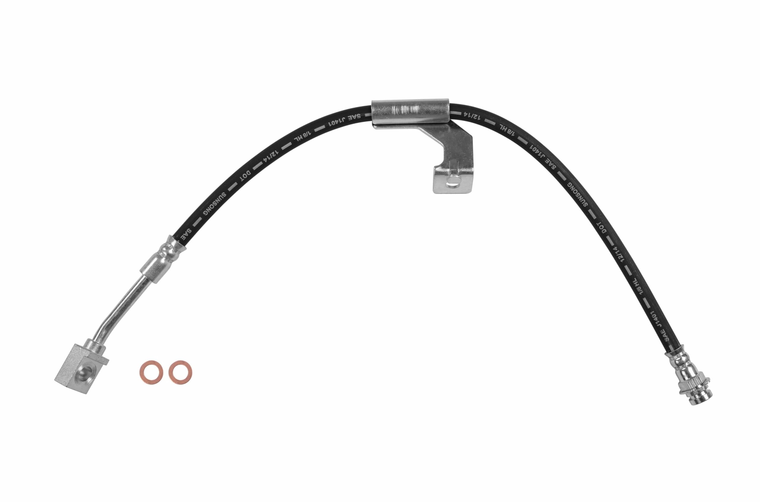 Sunsong 2203079 Brake Hydraulic Hose - High Performance Replacement for Cars, Trucks & SUVs - Durable DOT Approved Brake Line for Safe Stopping Power - Ideal for Off-Roading, Towing & Daily Commuting