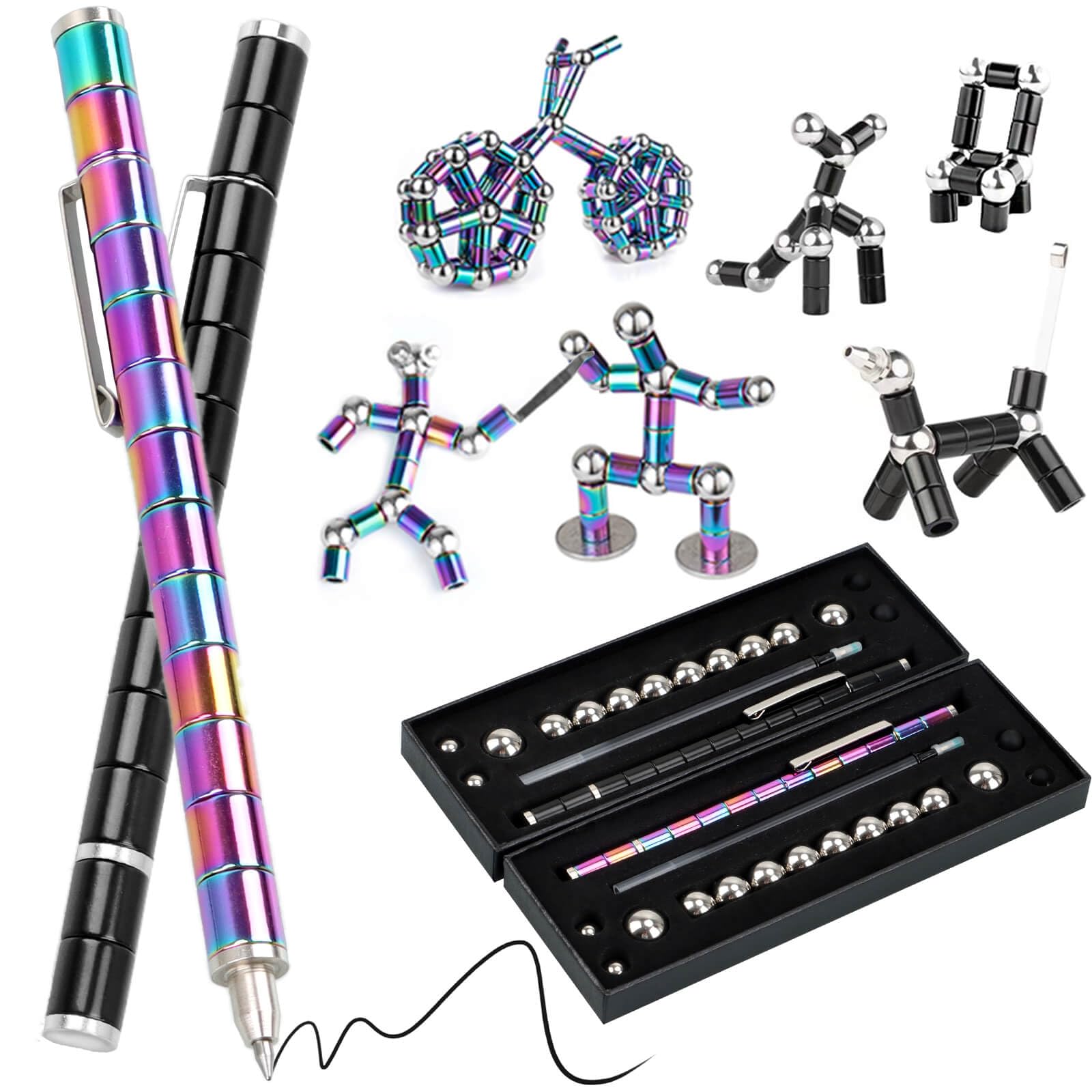 2-Pack Magnetic Fidget Toys for Kids Ages 8-12 - Stress Relief Sensory Toys for Boys & Girls - Cool Birthday Gifts for Teens - Perfect for Classroom, Office & Anxiety Relief