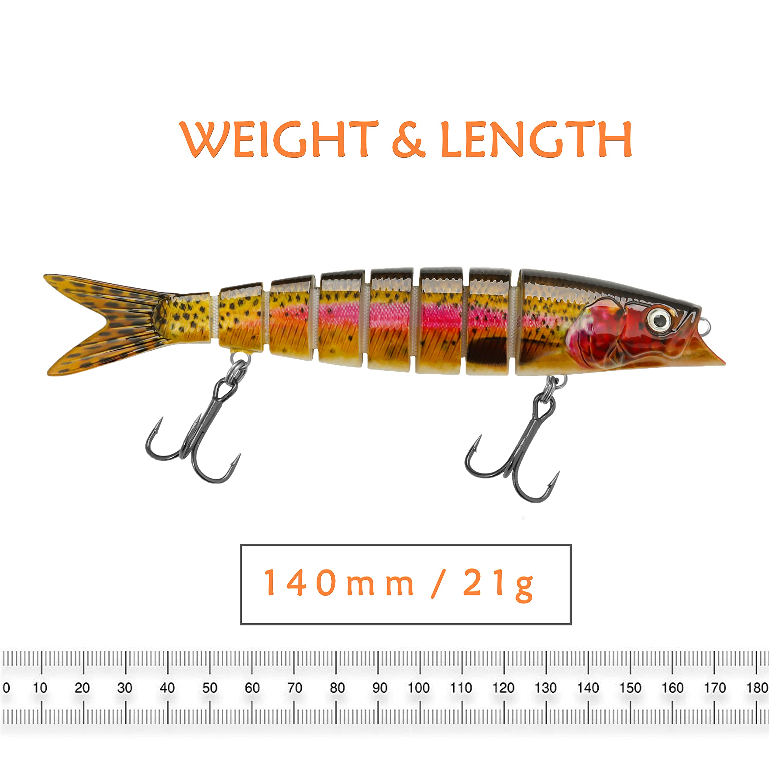 **2024 Premium Multi-Jointed Swimbait Lures for Bass, Salmon & Trout - Slow Sinking Bionic Fishing Lures for Freshwater & Saltwater - Realistic Lifelike Design - Perfect Fishing Tackle & Gifts for Men - Ideal for Lake, River & Ocean Fishing**