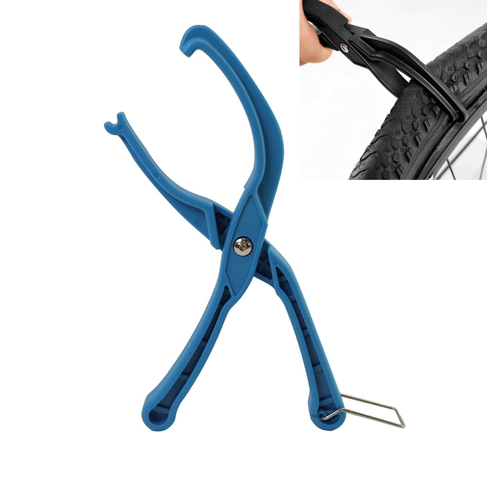 **Blue Bike Tire Pliers & Rim Protector Tool - Heavy Duty Bicycle Tyre Removal Clamp & Hand Tire Lever for Road & Mountain Bikes - Perfect for Hard to Install Tires (Great for DIY Repairs, Emergency Fixes & Bike Maintenance)**
