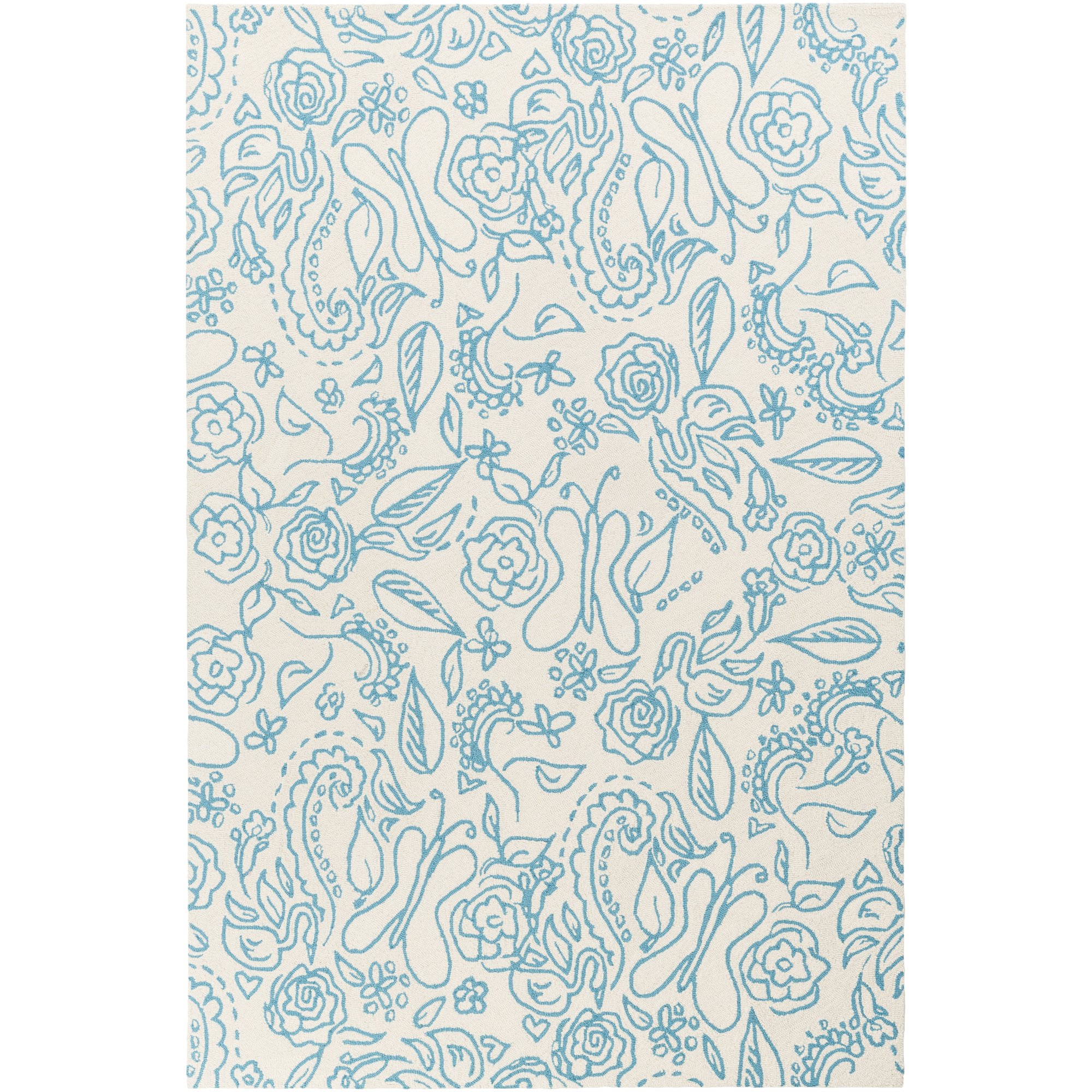 Surya Tic Tac Toe 2' x 3' Ivory Area Rug - Perfect for Kids' Room, Playroom & Nursery Decor
