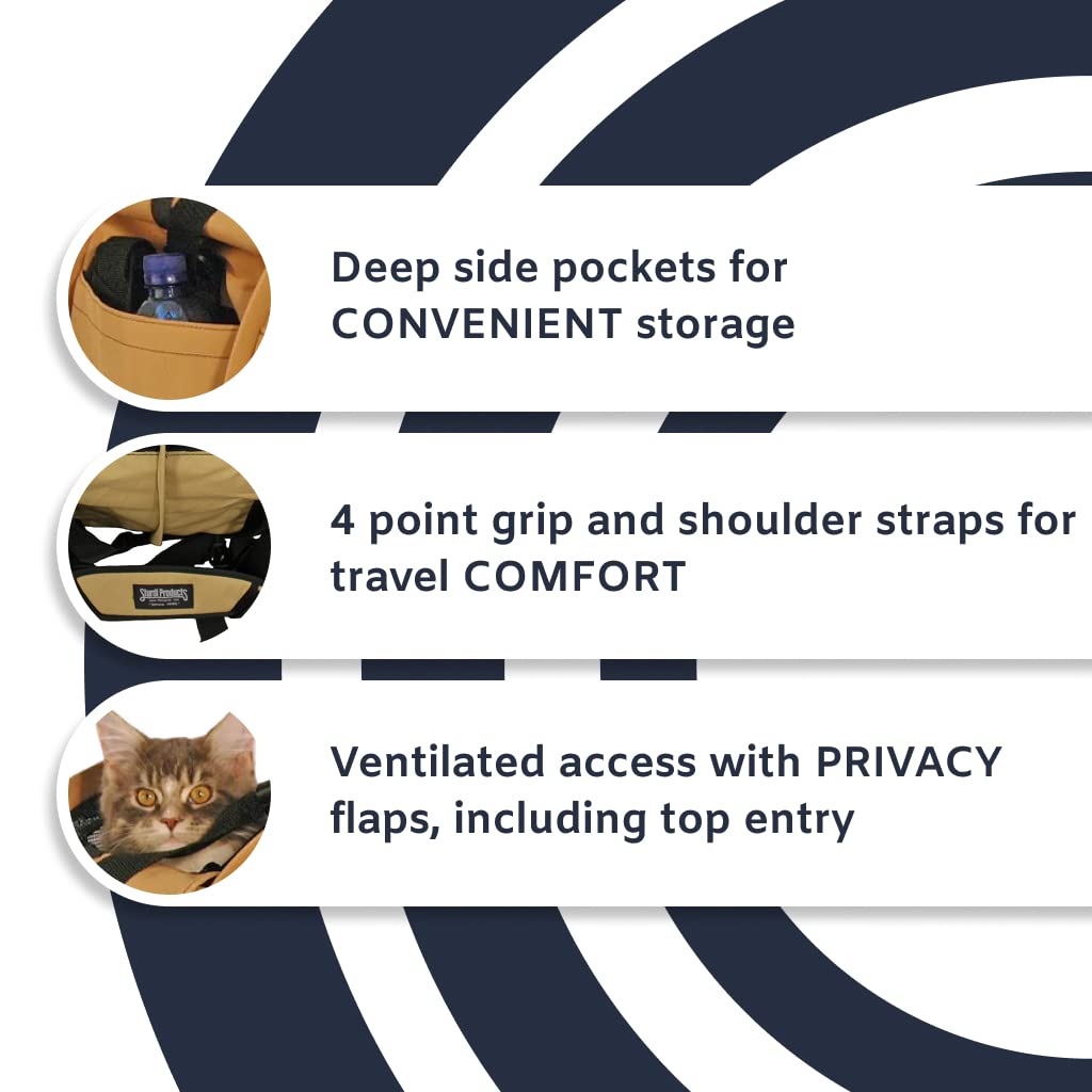 SturdiBag Large Pet Carrier for Dogs & Cats - Durable Airline Approved Travel Carrier with Ventilation & Pockets - Perfect for Air Travel, Vet Visits, and Outdoor Adventures (Bone Color)