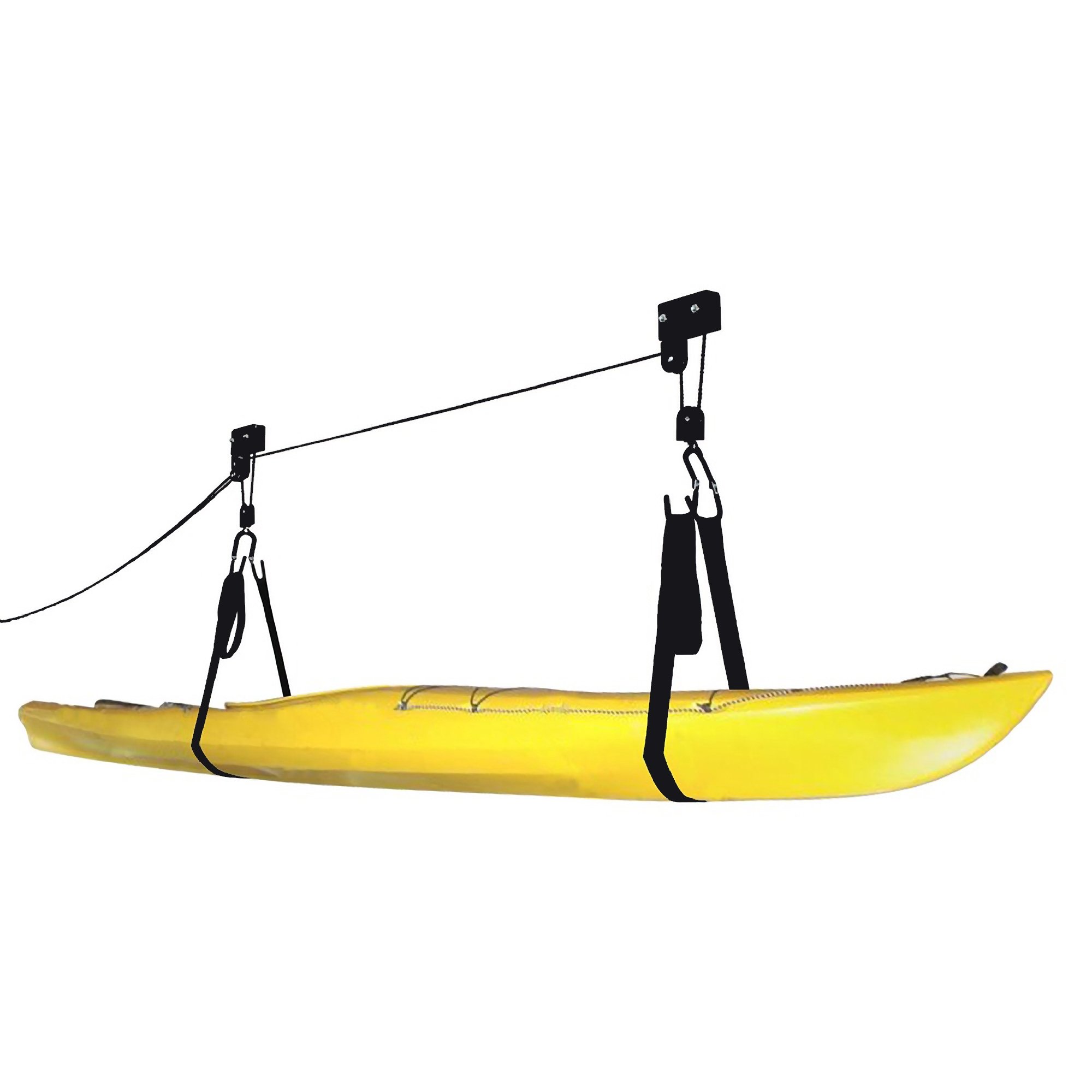 Premium RAD Sportz Kayak Hoist 2-Pack - Heavy Duty 125 lb Capacity Canoe & Kayak Storage System with Pulley - Perfect for Garage, Shed or Boat House Organization - Also Works as Ladder Lift for Multi-Purpose Use