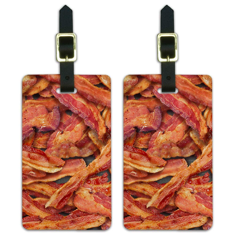Bacon Galore Luggage ID Tags - Set of 2 Waterproof Suitcase Tags for Travel, Carry-On Bags & Backpacks - Perfect for Airports, Cruises & Business Trips