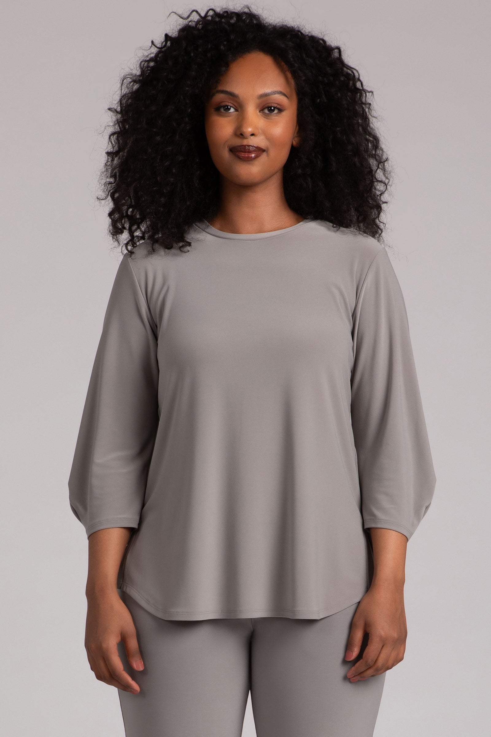 Classic Fit Lantern Top for Women - Comfortable & Stylish Taupe Blouse for Casual Wear, Office & Date Night Outfits