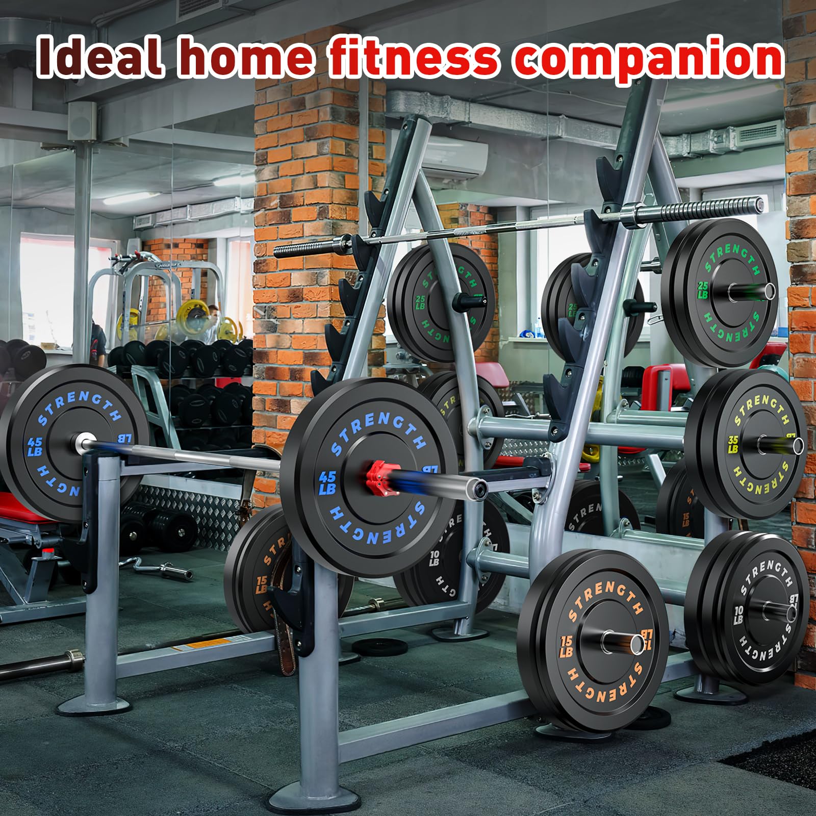 Olympic Rubber Bumper Weight Plates - 2 Inch Thick Durable Home Gym Equipment for CrossFit, Powerlifting & Strength Training - Perfect for Deadlifts, Squats & Functional Fitness Workouts