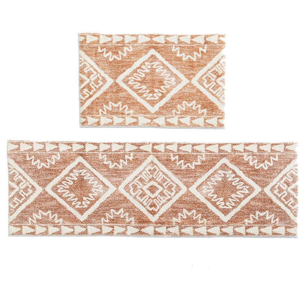 Soft Shaggy Boho Microfiber Bath Rug - Non-Slip Geometric Floral Patchwork Carpet for Bedroom, Living Room, Kitchen & Bathroom - Indoor/Outdoor Doormat (3.2' x 6.5', Multi-Color) - Perfect for Cozy Home Decor & High-Traffic Areas
