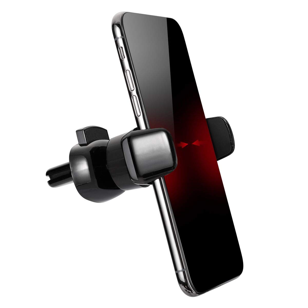 LAX Gadgets Air Vent Phone Holder for Car - Adjustable Cradle Car Mount with Secure Clip - Universal Fit for iPhone, Samsung, Galaxy - Perfect for GPS Navigation & Hands-Free Driving (Black)