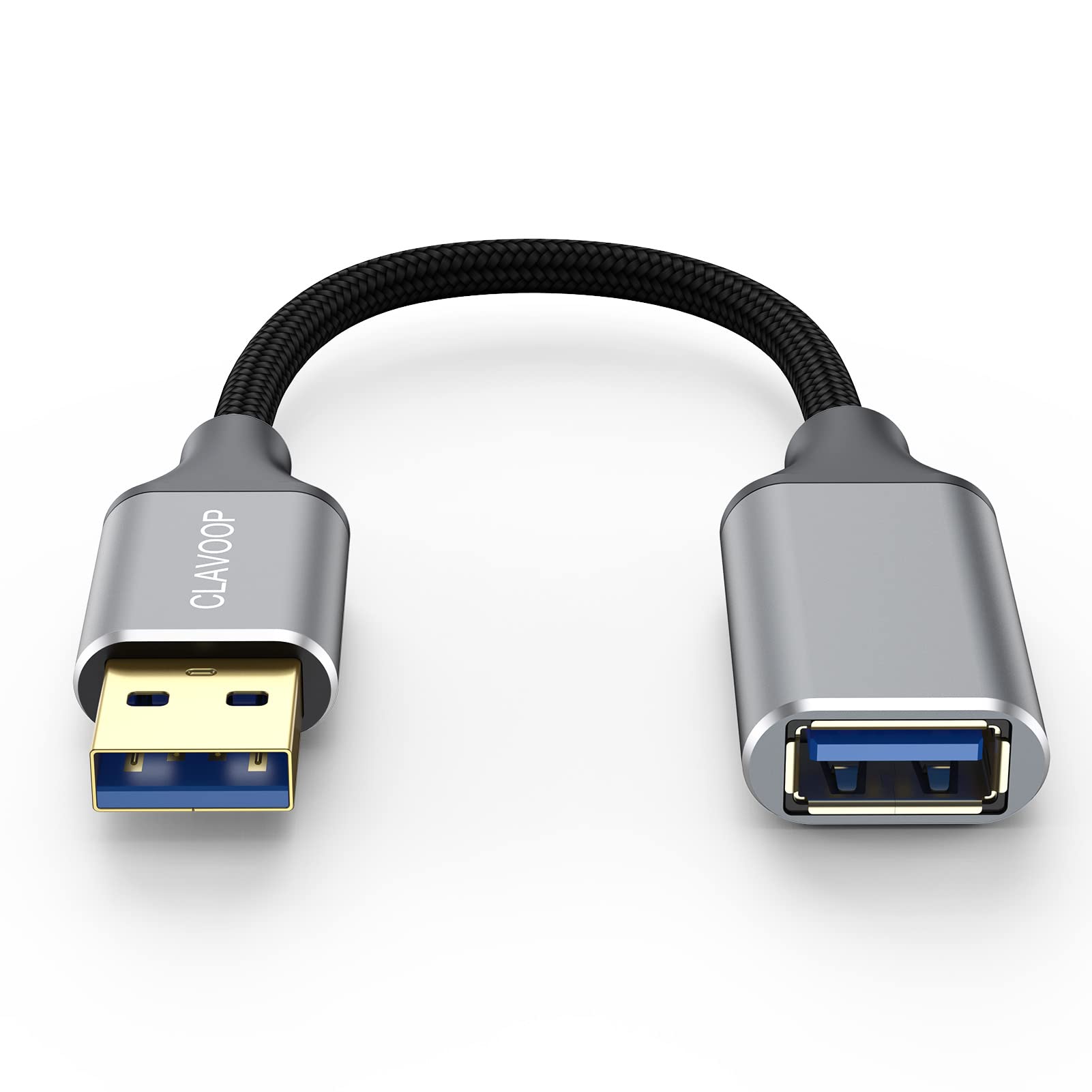 6 Inch USB 3.0 Extension Cable - Male to Female Short USB A Extender Cord with Nylon Braiding | Compatible with Flash Drives, Printers, Cameras, Mice, Keyboards & Headsets | Perfect for Office, Home & Travel Use