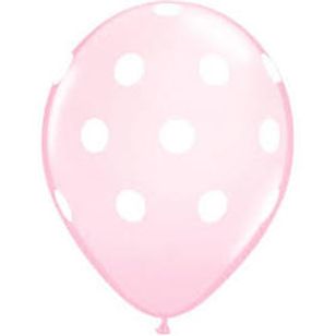 Pink Polka Dot Printed Latex Balloons - Perfect for Birthday Parties, Baby Showers & Wedding Decorations