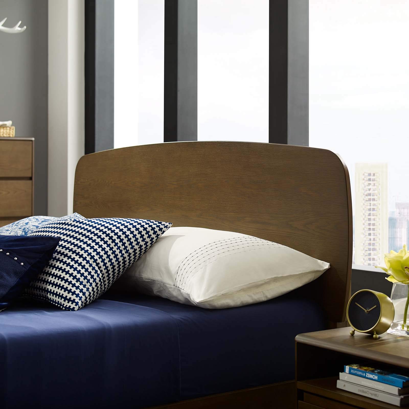 Modern Contemporary Urban Design Wooden Platform Bed Frame in Brown - Perfect for Minimalist and Scandinavian Style Bedrooms