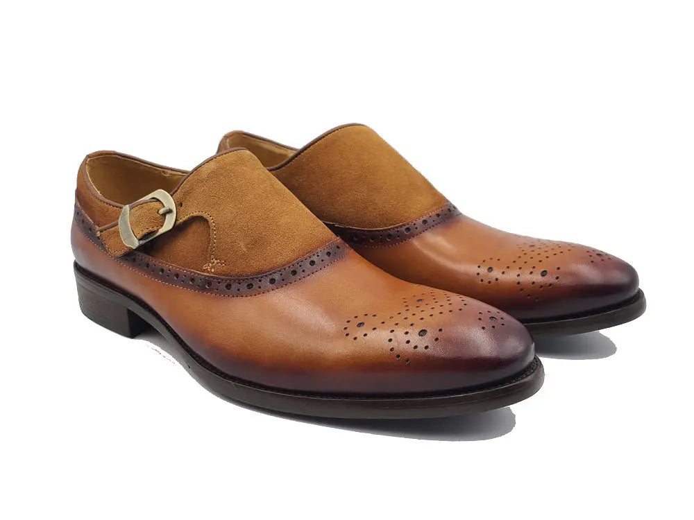 Men's Sling Style Single Monk Loafer Dress Shoes - Comfortable & Stylish Formal Footwear for Business, Office & Special Occasions