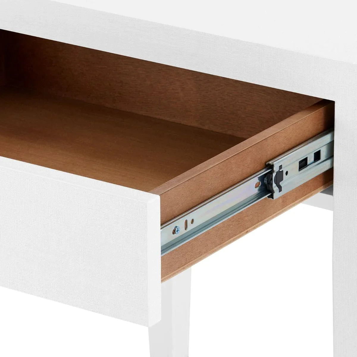 Claudette Cream One Drawer Side Table with Nickel Hardware - Perfect for Living Room, Bedroom, or Office Nightstand