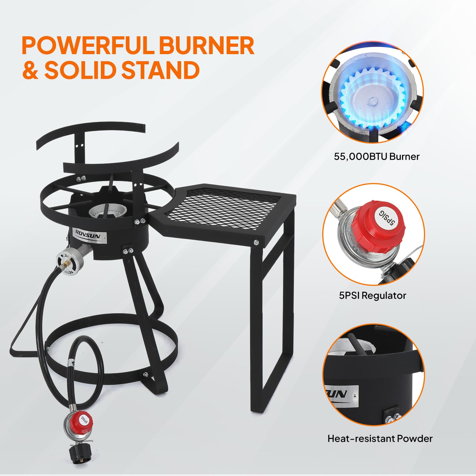 ROVSUN 30QT Turkey Fryer & 10QT Fish Fryer Kit - 55000BTU Propane Outdoor Deep Fryer with Shelf, Aluminum Seafood Boiler Steamer - Includes Baskets, Thermometer, Marinade Injector, Turkey Rack & Lifter - Perfect for Outdoor Cooking, Backyard Parties, and Holiday Turkey Frying