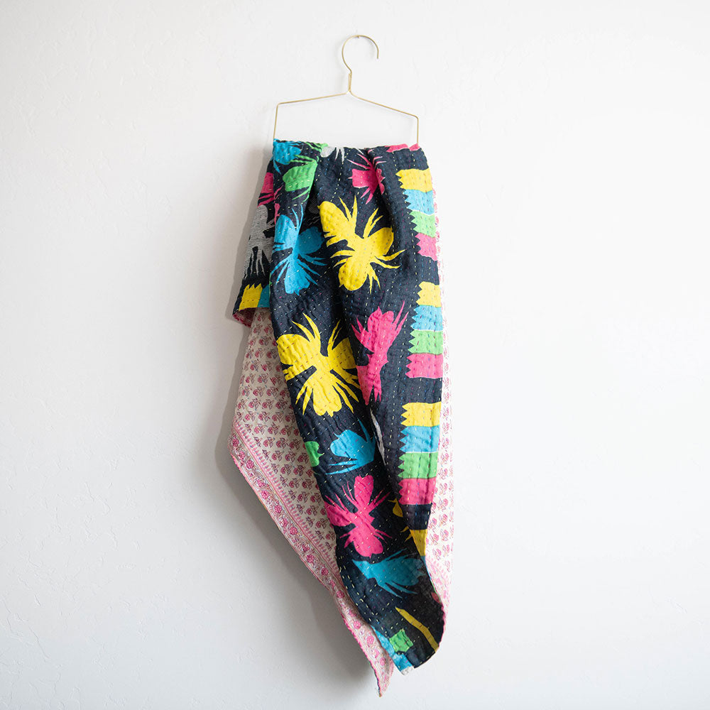 Soft Kantha Baby Blanket CB8953 - Handmade Cotton Swaddle Blanket for Newborns & Infants - Perfect for Nursery, Stroller, and Gift Giving