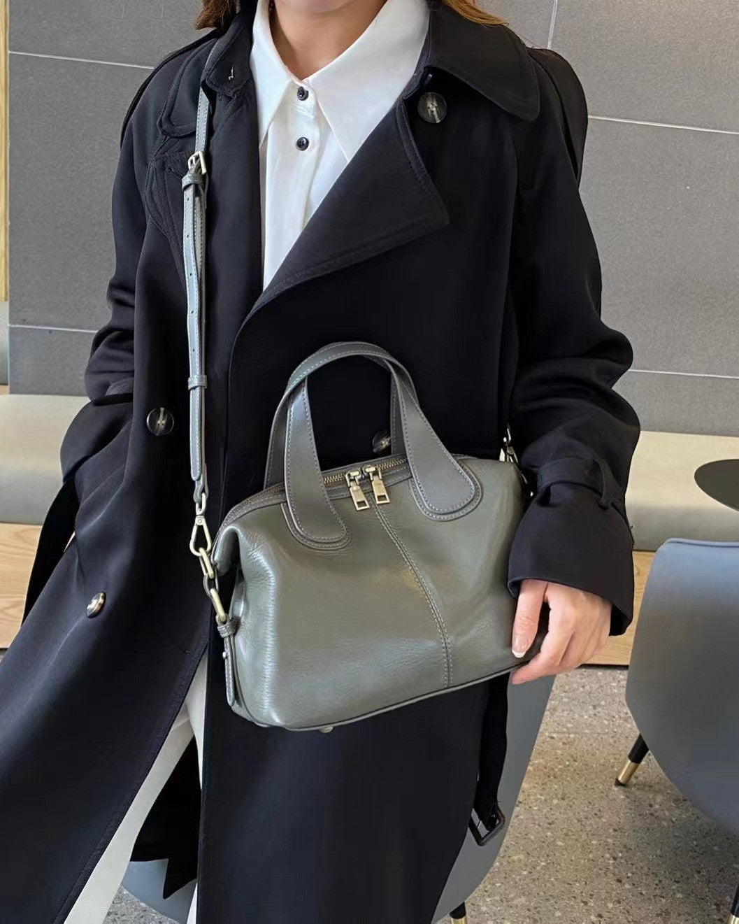 Stylish Genuine Leather Tote Bag for Women - Professional Work Bag with Multiple Pockets - Perfect for Office, Business Meetings & Daily Commute