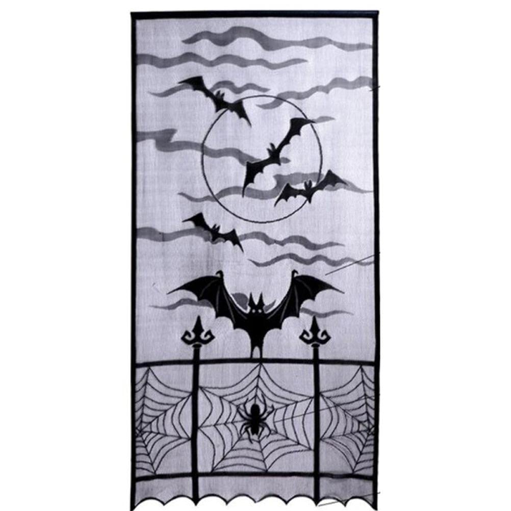 Elegant Lace Window Curtains - Halloween Party Decorations for Windows, Doors, Tables & Fireplaces - Home Garden Festival Wall Hanging Ornaments | Perfect for Halloween, Thanksgiving & Christmas Decor
