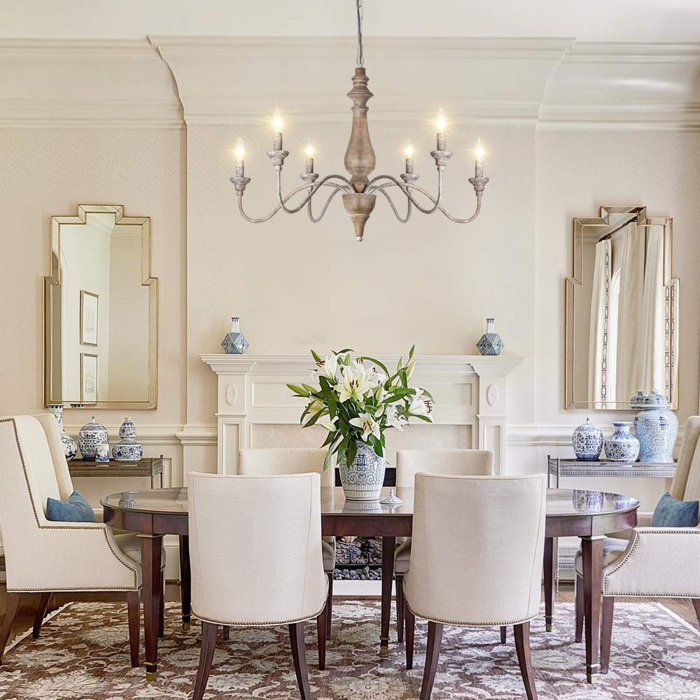 6-Light French Country Chandelier - 29.5