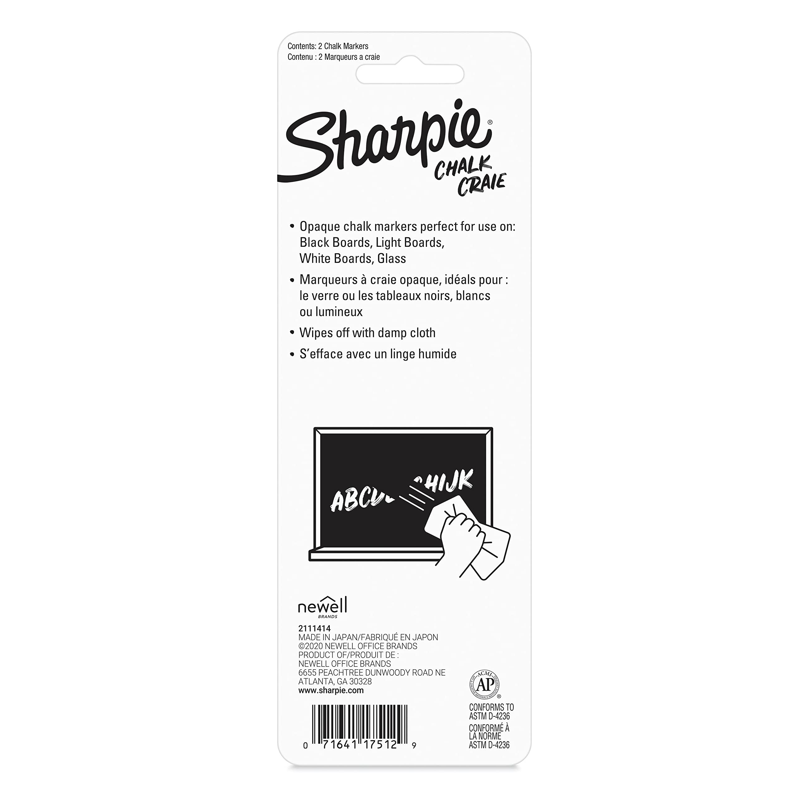 SHARPIE Chalk Markers - Wet Erase Whiteboard Markers, 2-Pack - Perfect for Restaurants, Classrooms & DIY Projects