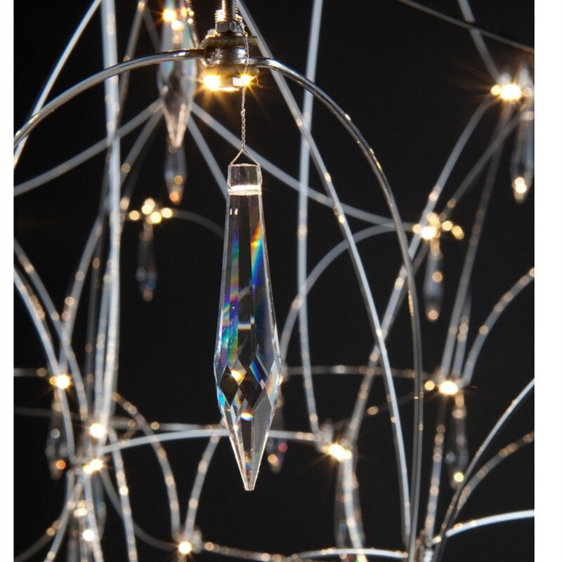 Starry Crystal Minimalist Chandelier - Elegant Ceiling Light Fixture for Dining Room, Bedroom & Living Room Decor