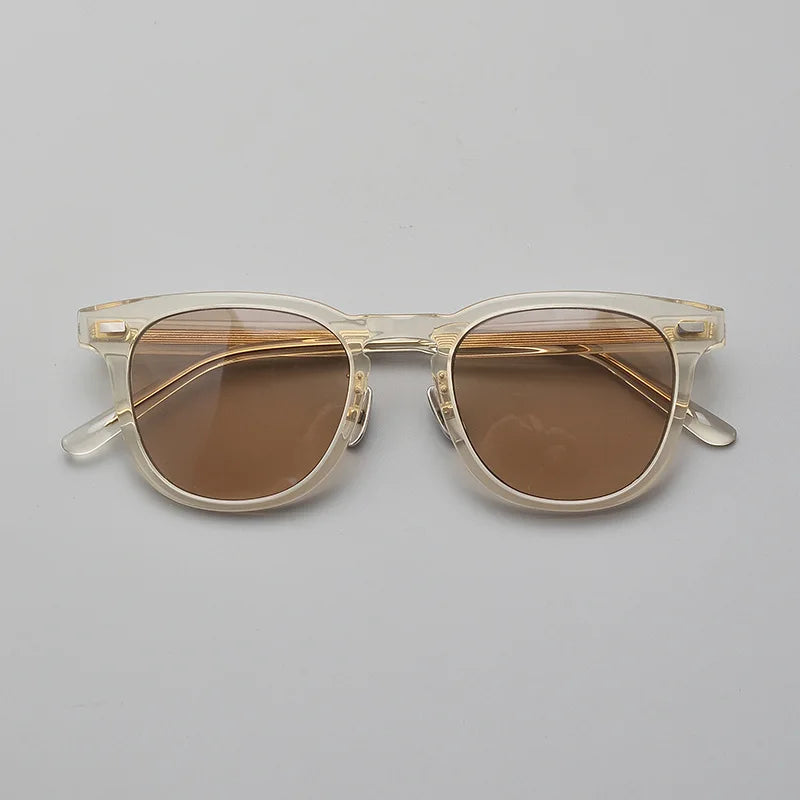 Black Unisex Square Polarized Sunglasses - Full Rim Acetate Frame UV Protection for Men & Women - Perfect for Driving, Beach, and Outdoor Activities