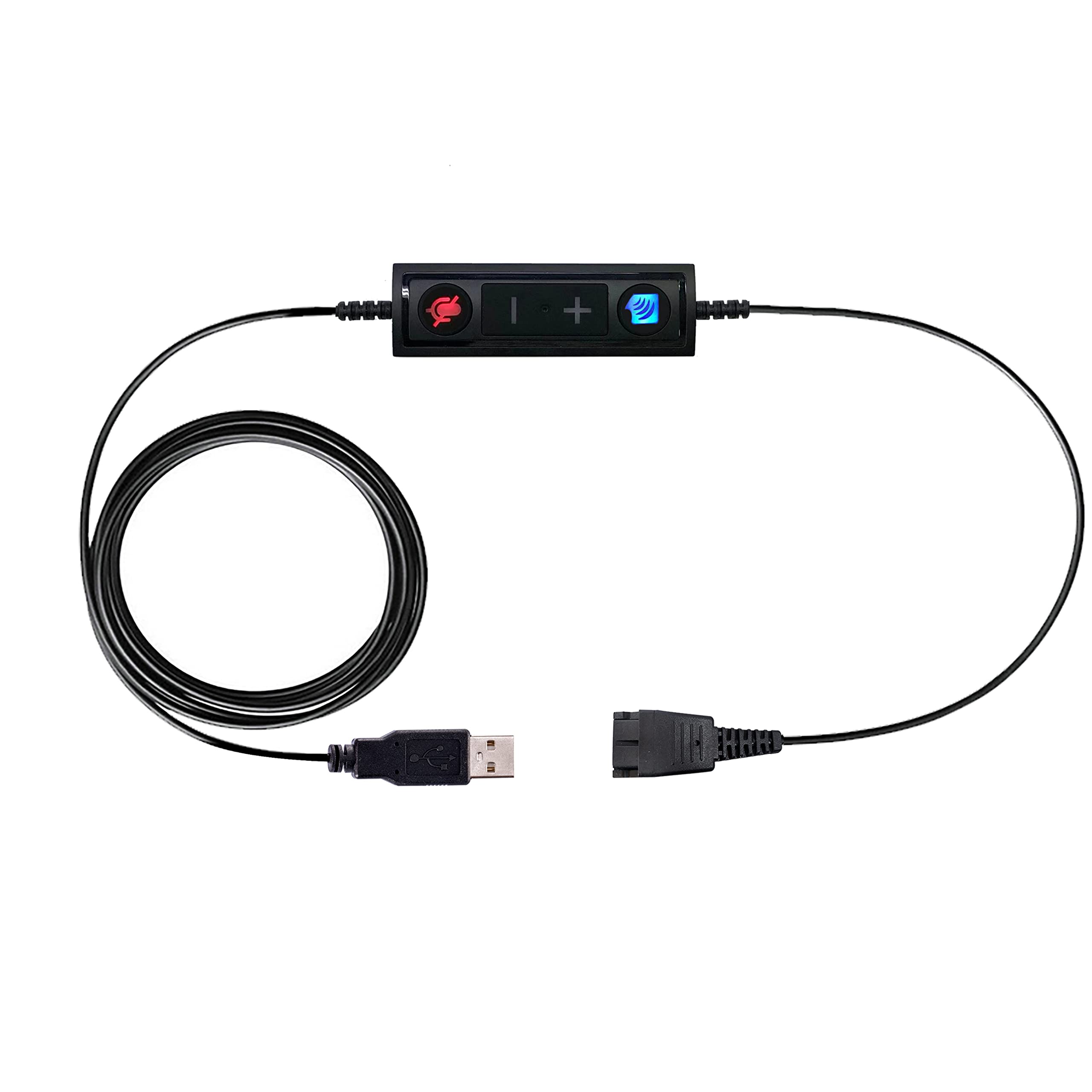 TruVoice USB Adapter for Jabra QD Wired Headsets - Volume Control & Mute Function - PC/Laptop/Softphone Headset Connector - Perfect for Call Centers, Remote Work & Online Meetings