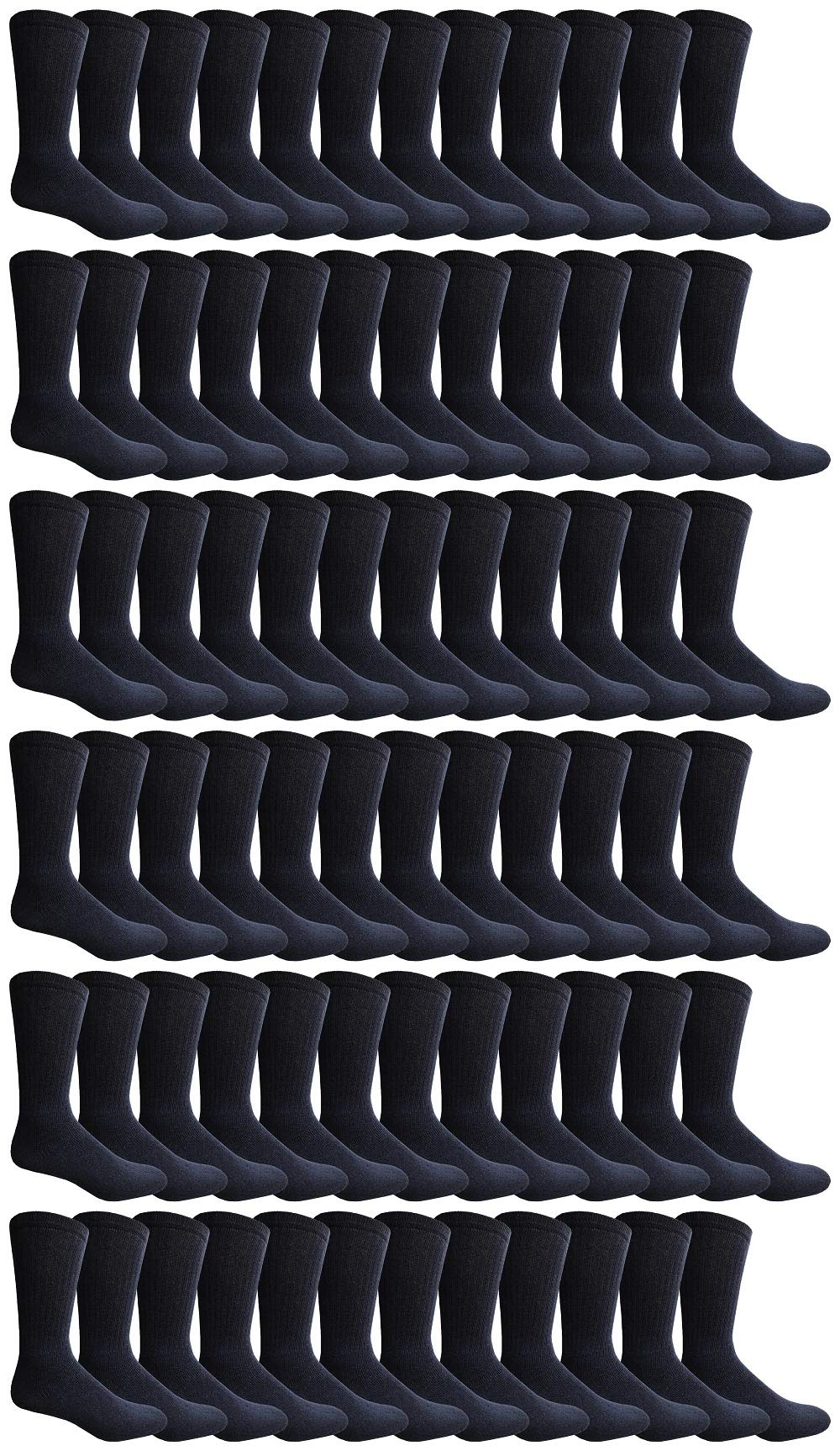 Yacht & Smith Big and Tall Men's Sport Crew Socks - 12 Pairs Bulk Pack (King Size) - Comfortable Athletic Socks for Running, Gym & Everyday Wear - by SOCKS'NBULK