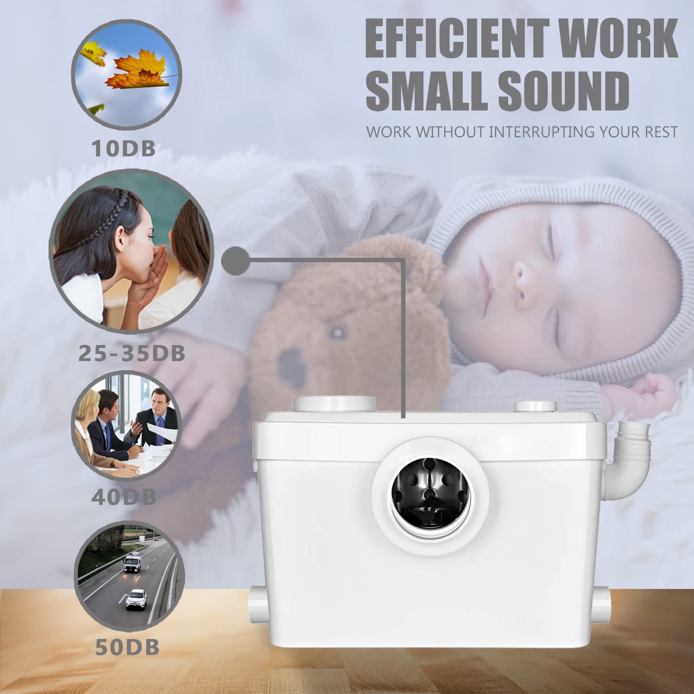 600W 110V Macerator Sewage Pump - Heavy Duty Waste Water Disposal System for Marine Toilet, Bathroom, Laundry & RV Use - Quiet & Efficient Macerating Technology for Boats, Campers & Off-Grid Living