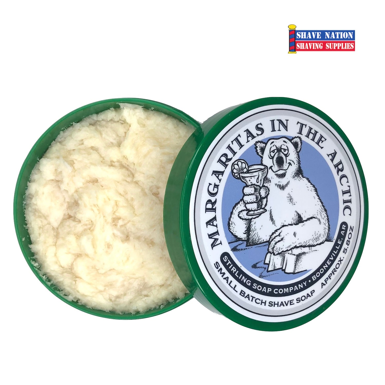 Premium Stirling Shaving Soap for Men - All-Natural Glycerin Shaving Soap Bar with Shea Butter & Essential Oils - Smooth, Close Shave for Sensitive Skin - Perfect for Wet Shaving, Travel & Grooming Kits