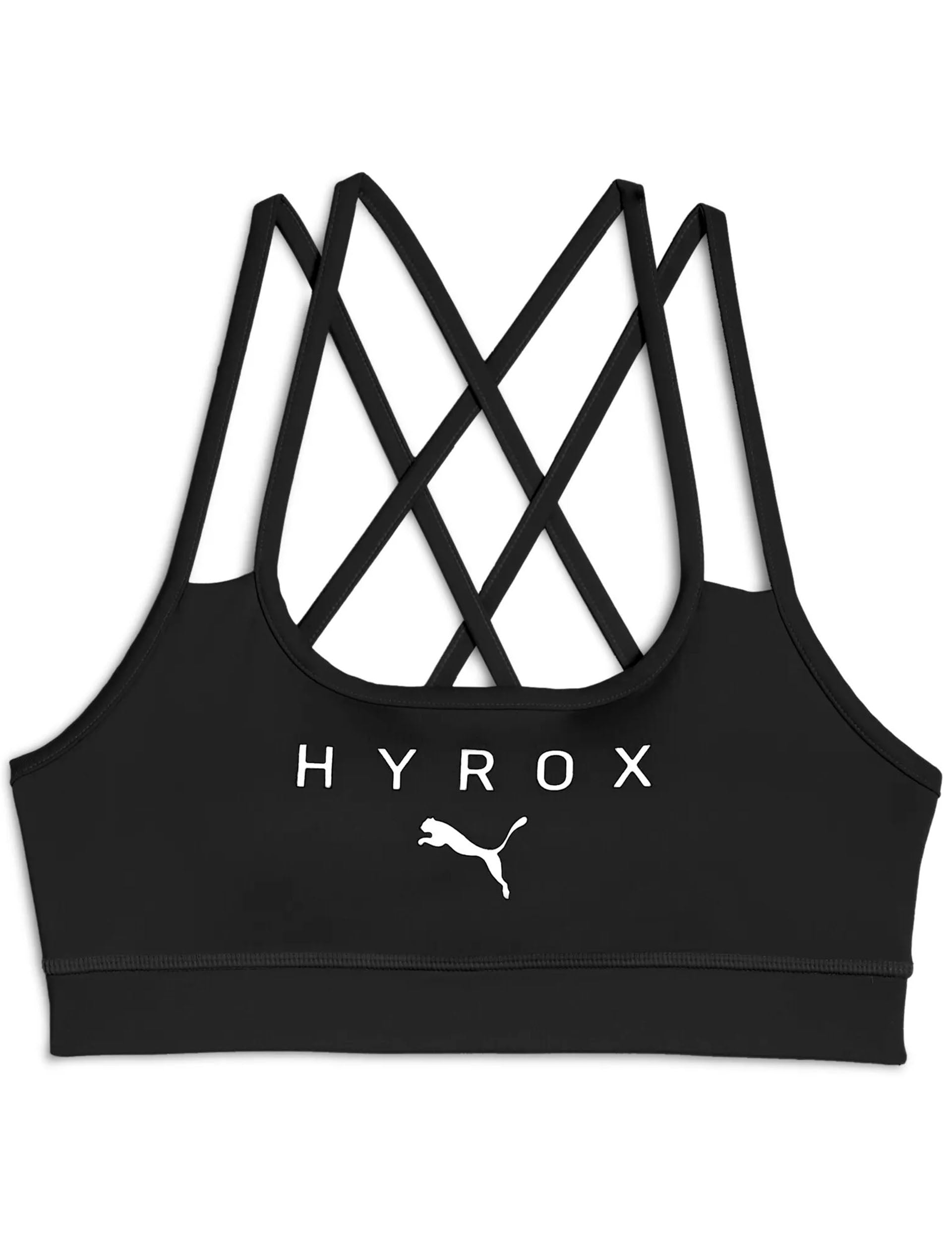 Puma x Hyrox Move Strappy Sports Bra for Women - High Support, Breathable & Comfortable - Black - Perfect for Running, Gym & High-Intensity Workouts